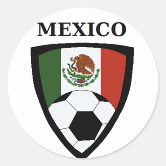 Mexico-Voetbal Ronde Sticker (Voorkant)