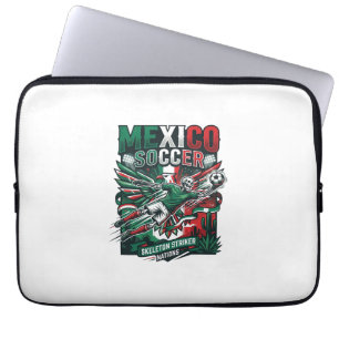 Mexico Voetbal Skelet Aanvaller Naties Premium Sp Laptop Sleeve