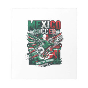 Mexico Voetbal Skelet Aanvaller Naties Premium Sp Notitieblok
