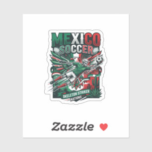 Mexico Voetbal Skelet Aanvaller Naties Premium Sp Sticker