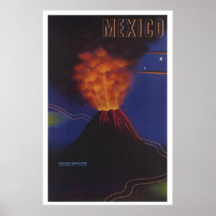 Mexico Vulkane Paricutin Reisposter - Ingelijst Poster