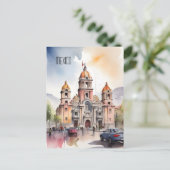 Mexico waterverf kunst briefkaart (Staand voorkant)