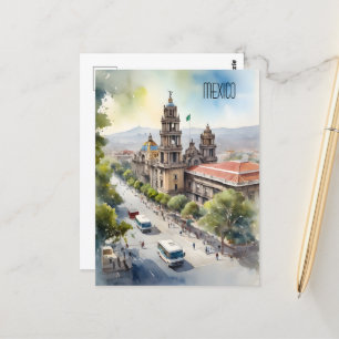 Mexico waterverf kunst briefkaart