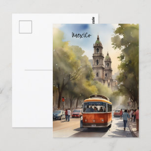 Mexico waterverf kunst briefkaart
