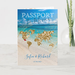 Mexico Wedding Destination Passport Map QR code