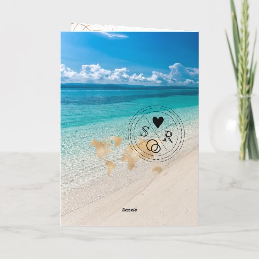 Mexico Wedding Destination Passport Map QR code (Achterkant)