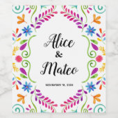 Mexico Wedding Theme Wine Bottle Labels Wijn Etiket (Enkel label)