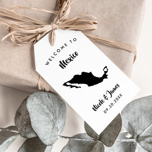 Mexico Wedding Welcome Bag Labels, Map Cadeaulabel
