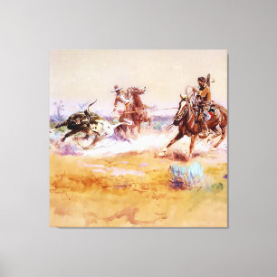 Mexico - Westerne kunst door Charles M Russell Canvas Afdruk