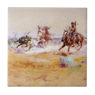 Mexico - Westerse kunst van Charles M Russell Tegeltje
