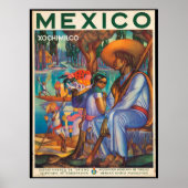 Mexique, affiche de voyage vintage, (Devant)
