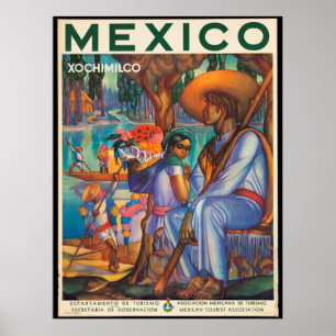 Mexique, affiche de voyage vintage,