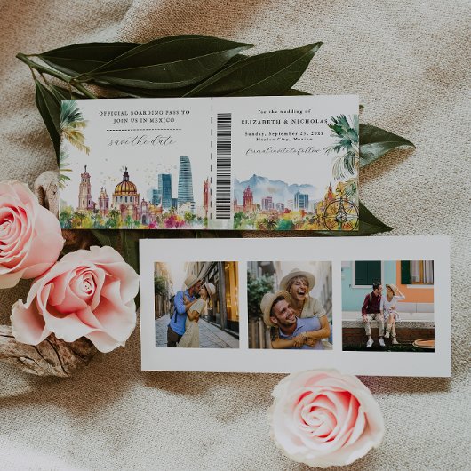 Mexique | Carte d'embarquement pour mariage de des