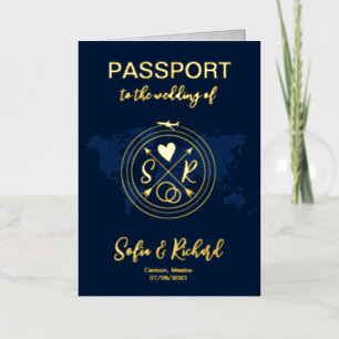 Mexique Carte du monde Mariage Passeport Monogramm