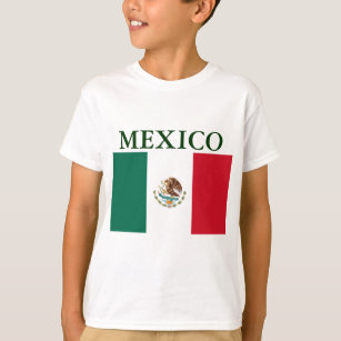 Mexique Drapeau Enfants T-shirt Blanc