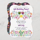 Mexique FIESTA 30e anniversaire Invitation Folk Ar (Devant / Derrière)