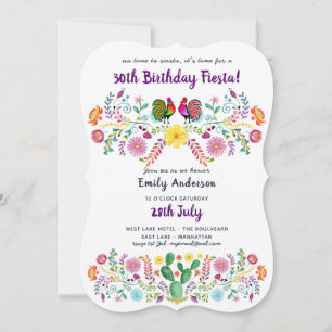 Mexique FIESTA 30e anniversaire Invitation Folk Ar
