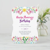 Mexique FIESTA Anniversaire Invitation Folk Art (Debout devant)