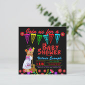 Mexique Fiesta Baby Girl Douche Invitations (Debout devant)