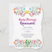 Mexique FIESTA Quinceanera Invitation Folk Art (Devant)