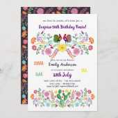 Mexique FIESTA SURPRISE Anniversaire Invitation Fl (Devant / Derrière)
