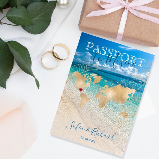 Mexique Mariage Destination Carte de passeport Cod