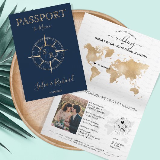 Mexique Mariage Destination Passport Carte du mond