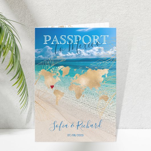 Mexique Mariage Destination Passport Carte du mond