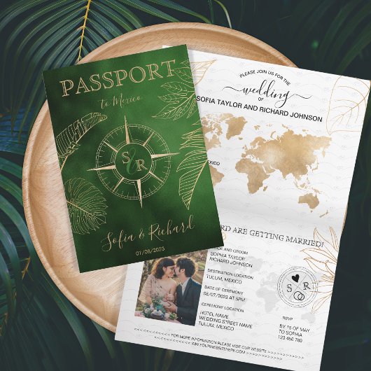 Mexique Mariage Destination Passport Carte du mond