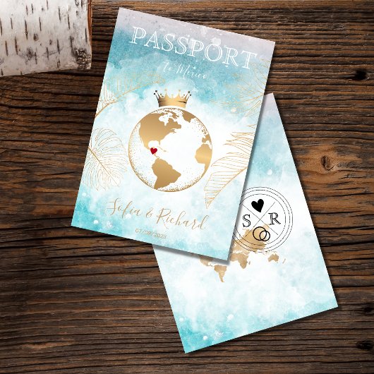Mexique Mariage Destination Passport Carte du mond