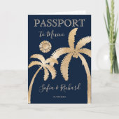 Mexique Mariage Destination Passport Carte du mond (Devant)