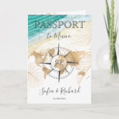 Mexique Mariage Destination Passport Carte du mond (Devant)