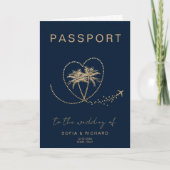 Mexique Palm Mariage Destination Passport Carte du (Devant)