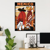 Mexique ~ Poster de voyage Mexicains Zarapes (Bureau à domicile)