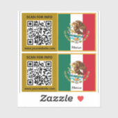 Mexique Stickers de code QR moderne, drapeau mexic (Feuille)