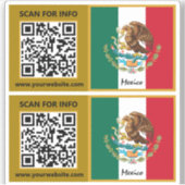 Mexique Stickers de code QR moderne, drapeau mexic (Devant)