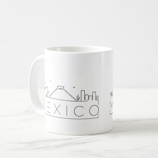 Mexique Stylisé Skyline Café Mug (Devant gauche)