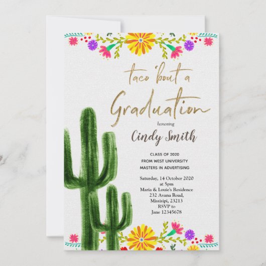 Mexique Taco à propos d'une invitation à la fête d (Devant)