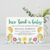 Mexique Taco Bout A Baby Baby shower Invitation (Debout devant)