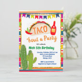 Mexique Taco Bout une fête Anniversaire Invitation (Debout devant)