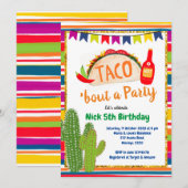 Mexique Taco Bout une fête Anniversaire Invitation (Devant / Derrière)