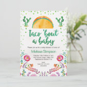 Mexique Taco Bout Une Invitation Baby shower (Debout devant)