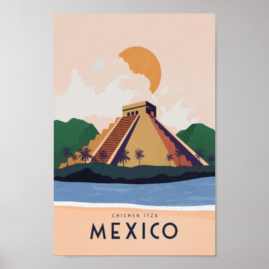 Mexique Travel poster Chichen itza (Devant)