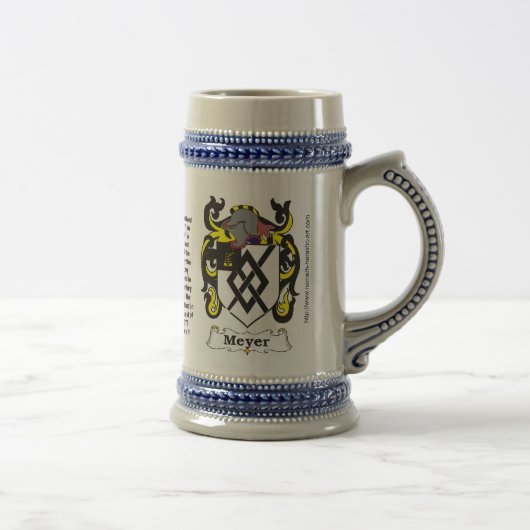 Meyer Family Coat of Arms Stein Bierpul (Rechts)