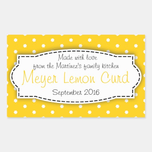 Meyer Lemon Curd jaune étiquette de nourriture (Devant)