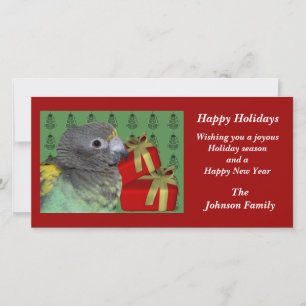 Meyers Parrot Animal Christmas Holiday Kaart