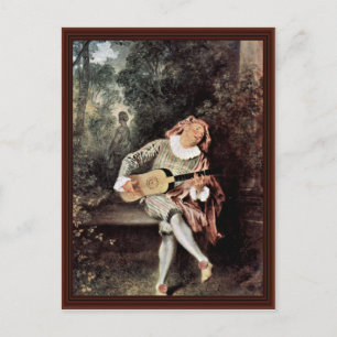 Mezzetin van Antoine Watteau Briefkaart