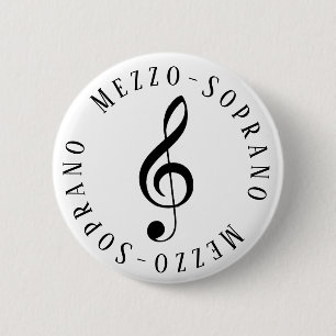 Mezzo-sopraan zanger Treble Clef Button