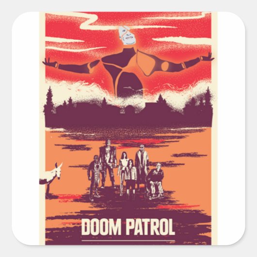 mf doom vierkante sticker (Voorkant)