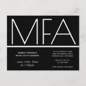 MFA grade Black Graduation Party Invitation (Devant)